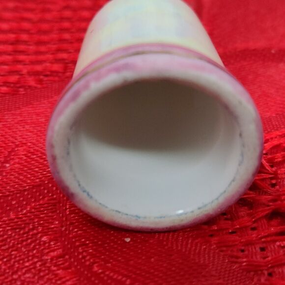 Branson Missouri Thimble Iridescent Collectible Souvenir Ceramic Music Pink - Picture 4 of 4
